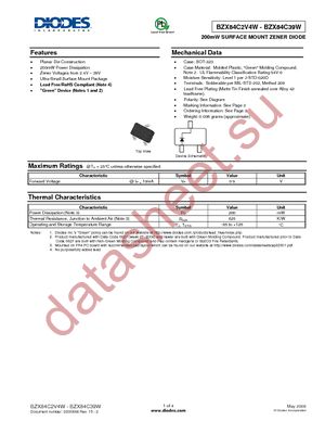 BZX84C3V0W-7 datasheet  